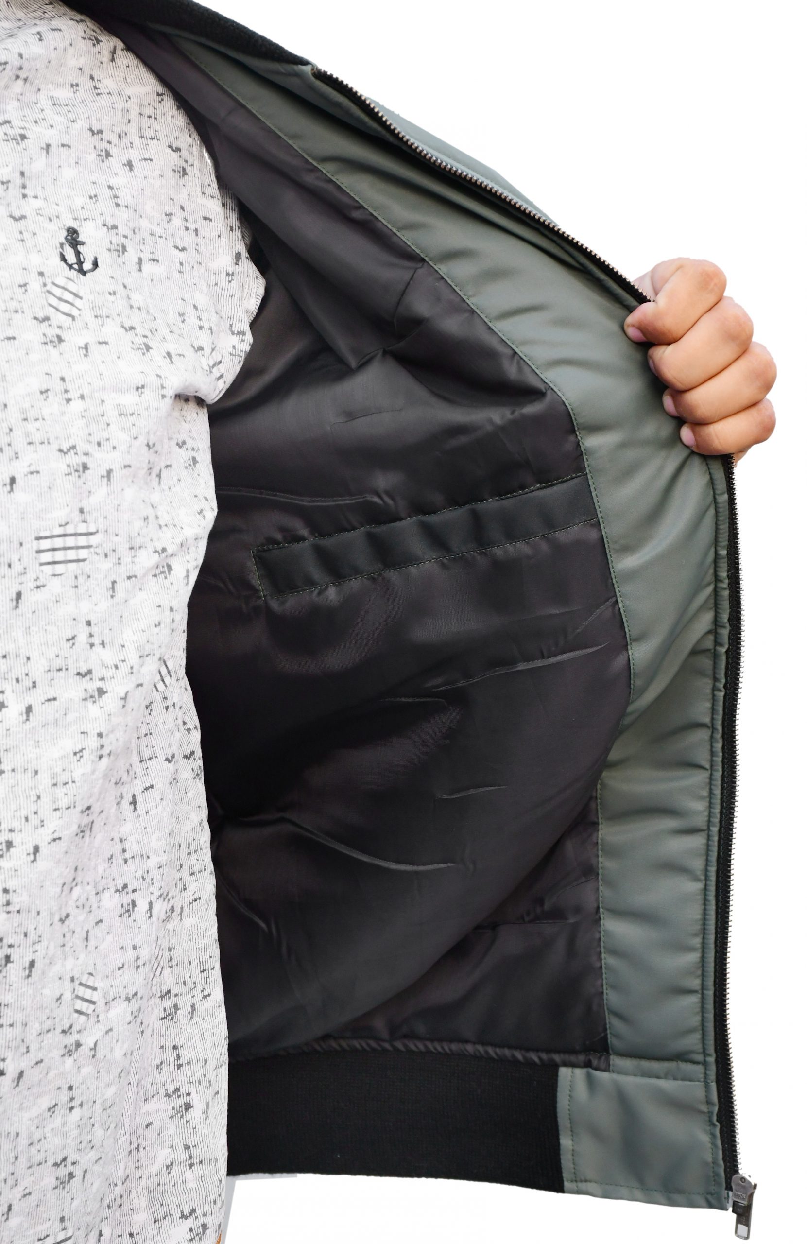 Men's Performance Faux Nylon Twill Bomber Jacket - Image 3