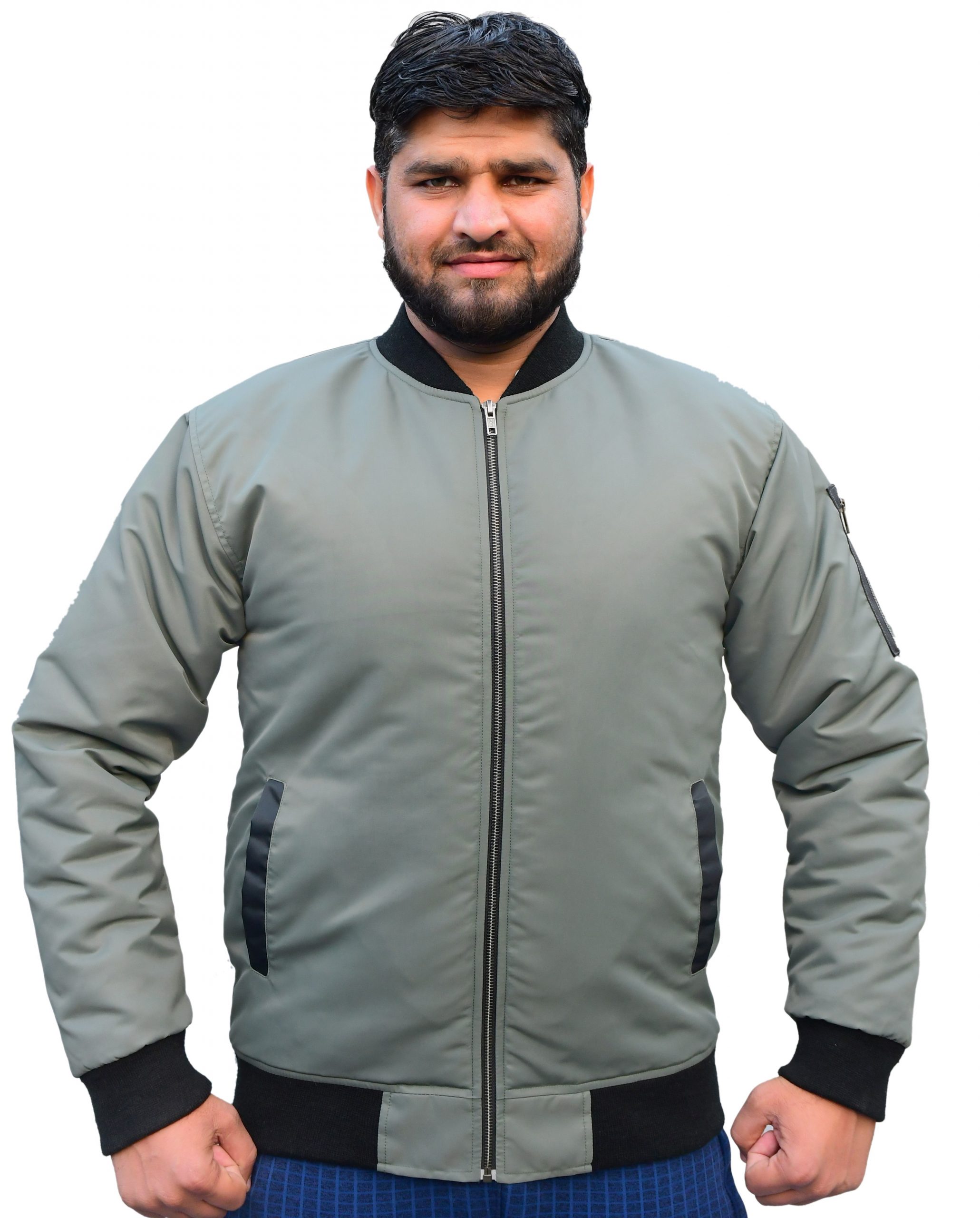 Men's Performance Faux Nylon Twill Bomber Jacket