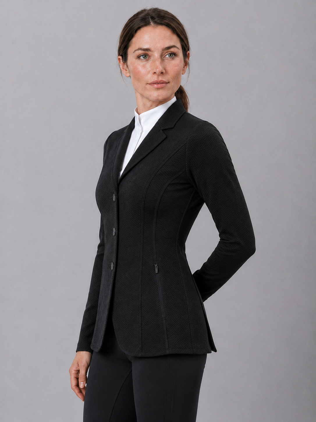 Women’s Equestrian Technical Competition Show Coat – Black - Image 4