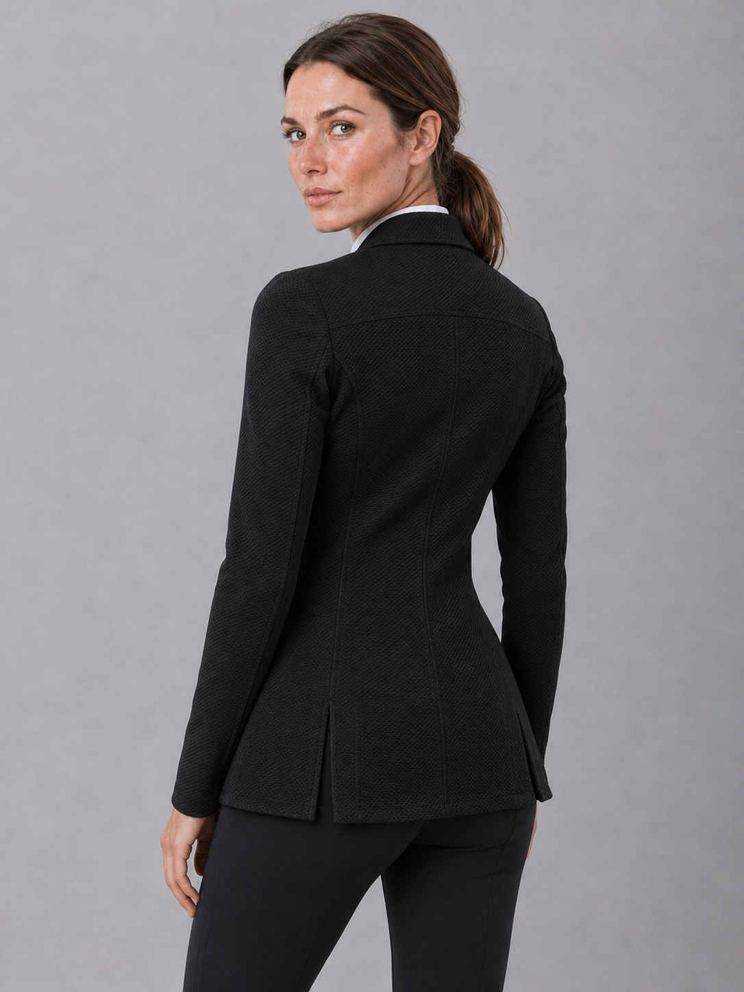 Women’s Equestrian Technical Competition Show Coat – Black - Image 2
