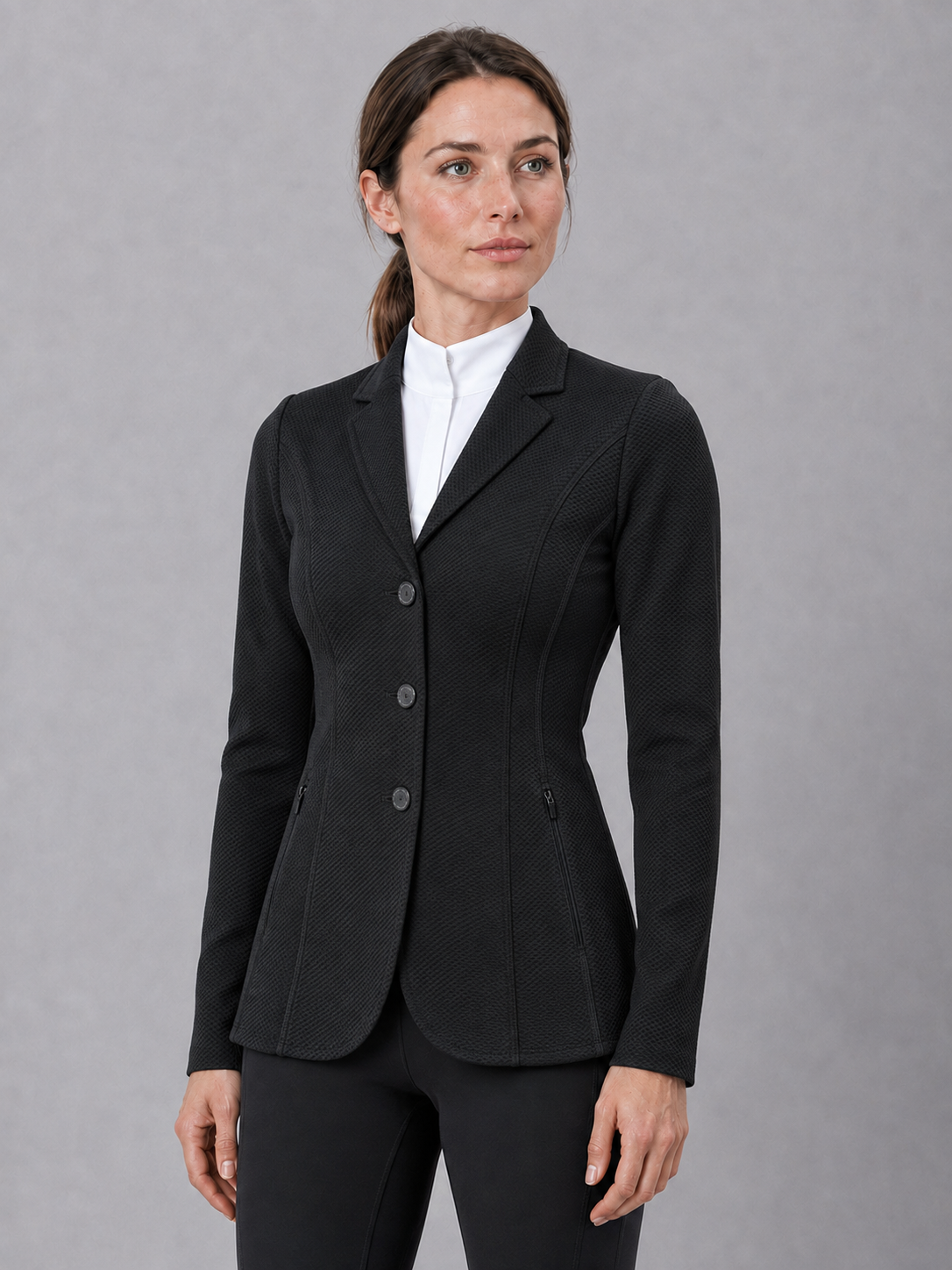 Women’s Equestrian Technical Competition Show Coat – Black - Image 3